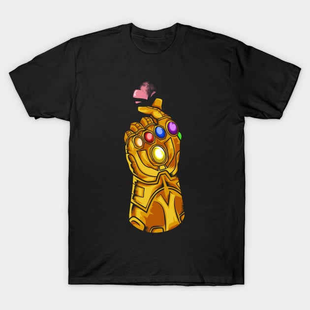 infinity gauntlet snap broken heart parody T-Shirt by daizzy